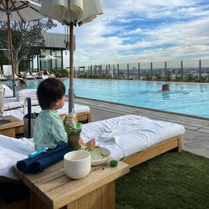 Janie and Jack - Kids Swim Set - Light Blue with Fun Print